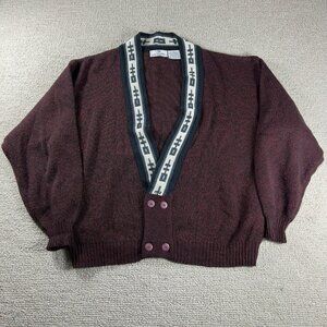 Vintage Circola Moda Chunky Grandpa Sweater Maroon Y2K Men’s Size XL